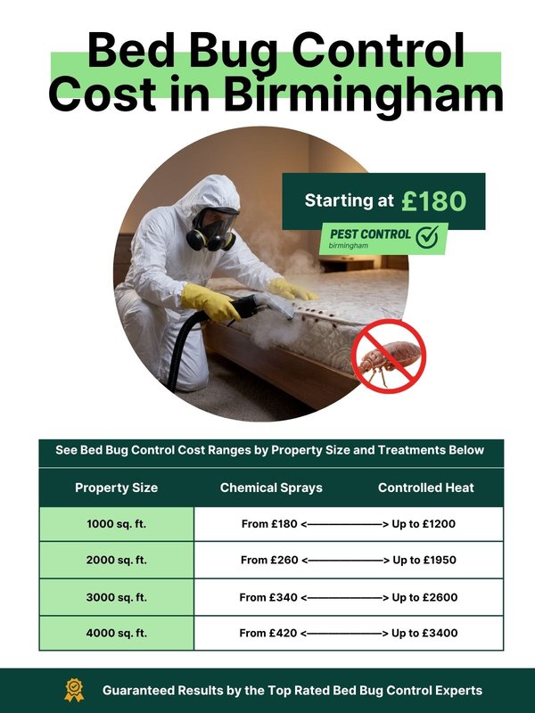 Bed bug control prices in Birmingham