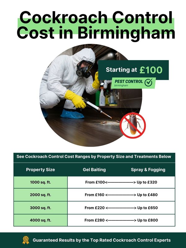 Cockroach control prices in Birmingham