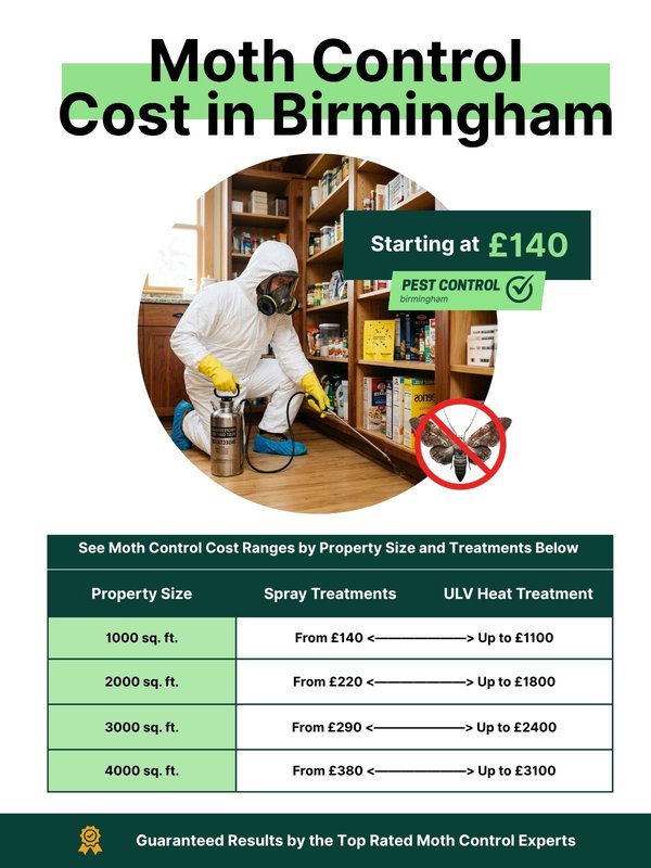 Moth control prices in Birmingham