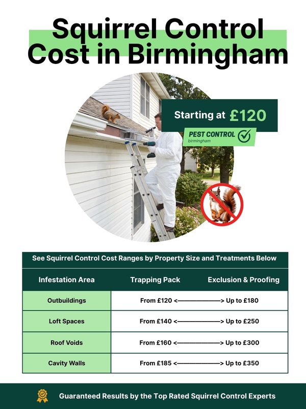 Squirrel control prices in Birmingham