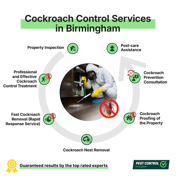 Cockroach control services in Birmingham offered by Pest Control Birmingham